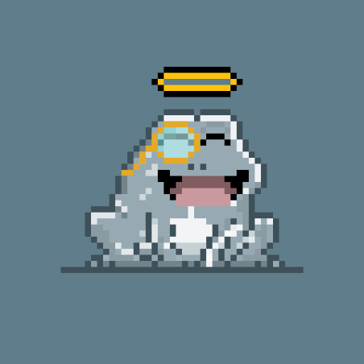 Rob Toad with a box on its head